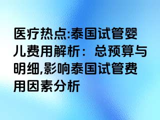 医疗热点:泰国试管婴儿费用解析：总预算与明细,影响泰国试管费用因素分析